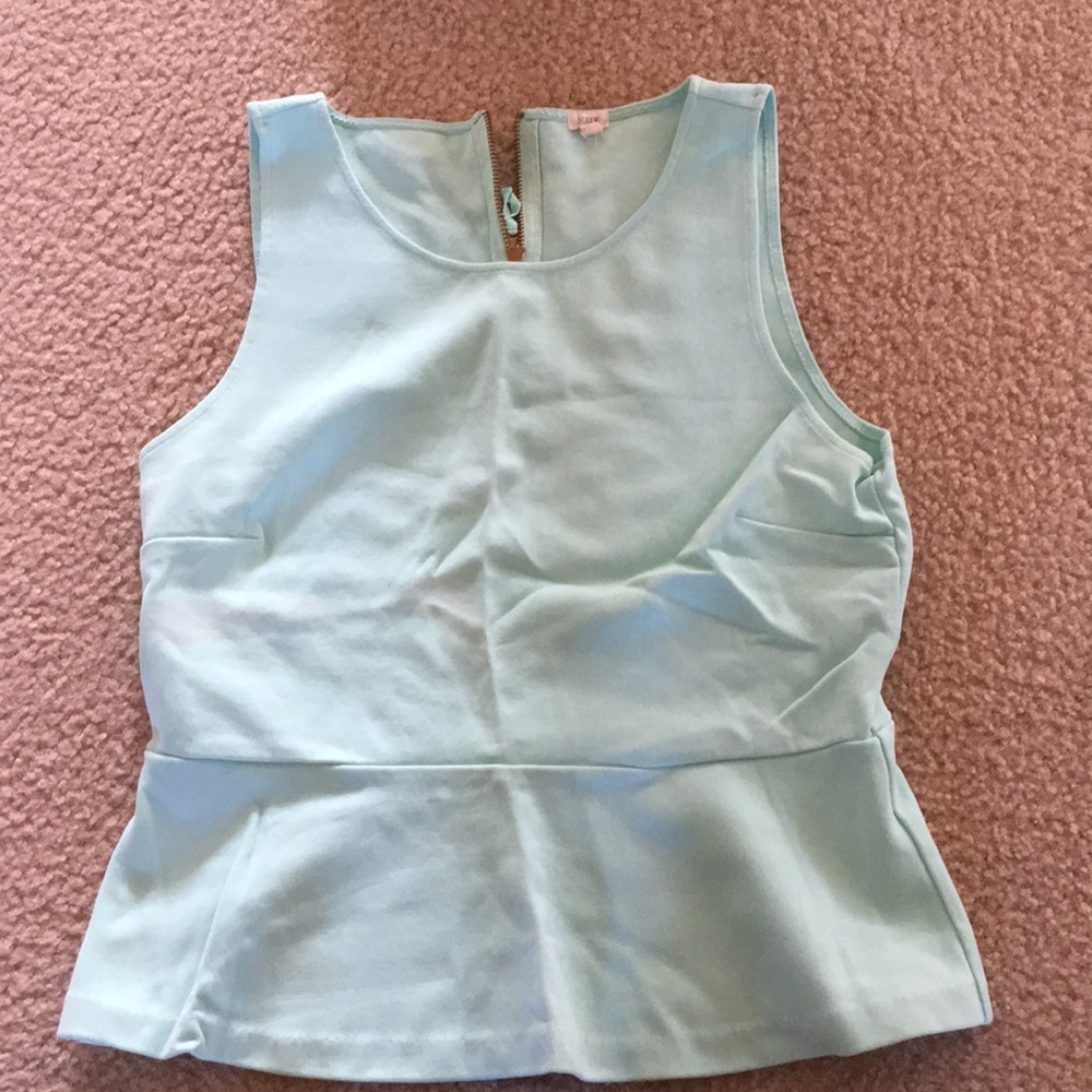 J. Crew Mint Peplum Top